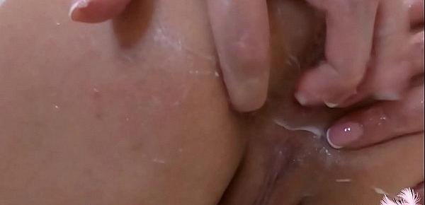  Sweet Girl Food Play and Hard Anal Masturbate - Closeup
